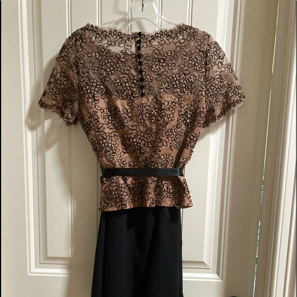 Elegant Talbots black and taupe party dress. 4P - Picture 2 of 6